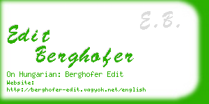 edit berghofer business card